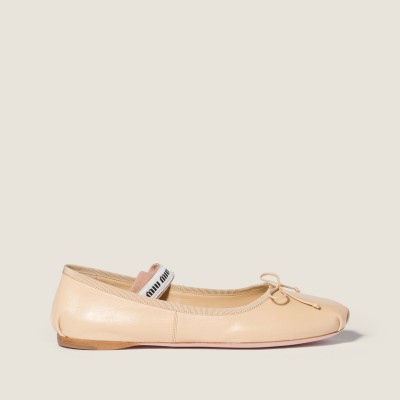 Miu Miu Leather Ballerinas Soy Green Miu Miu Leather Ballerinas Soy Green