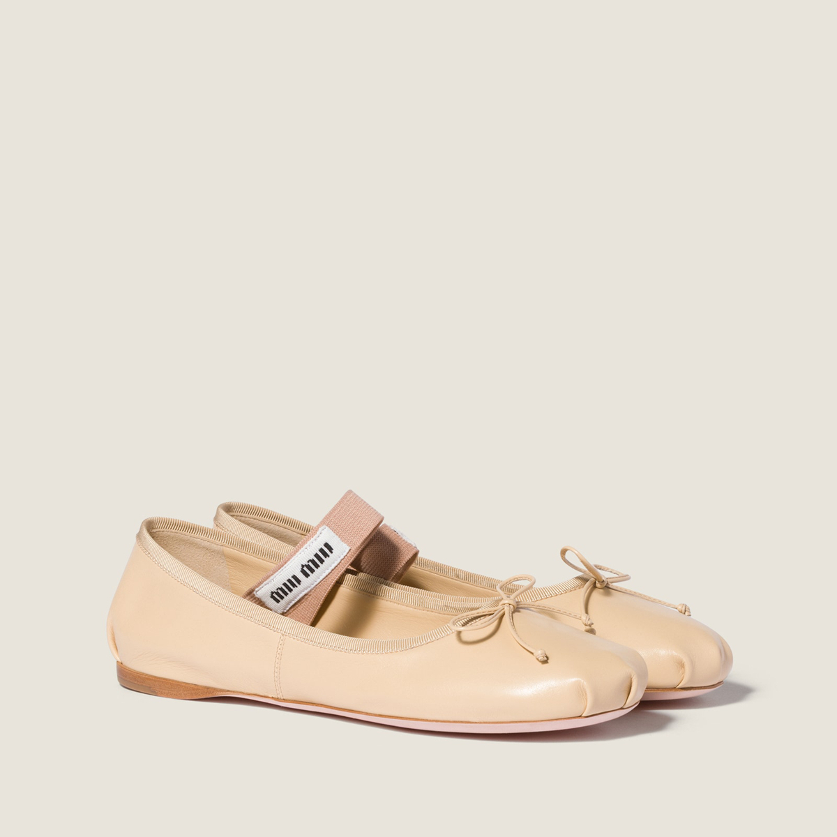 Miu Miu Leather Ballerinas Soy Green Miu Miu Leather Ballerinas Soy Green