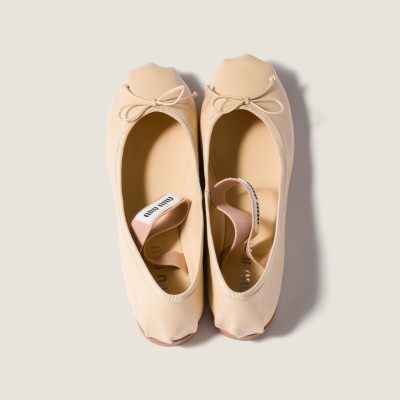 Miu Miu Leather Ballerinas Soy Green Miu Miu Leather Ballerinas Soy Green
