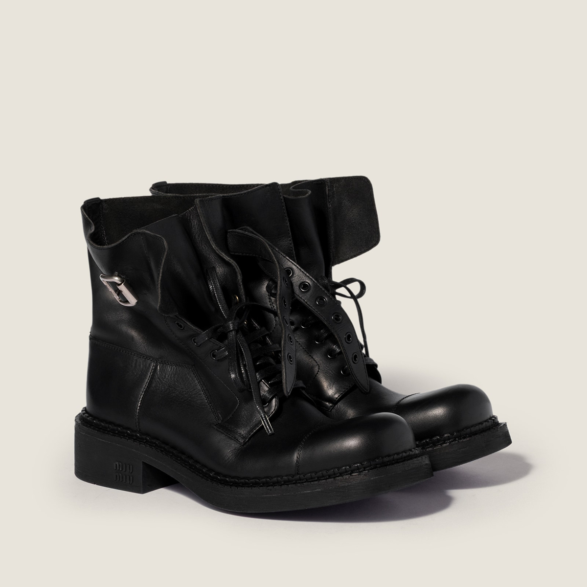 Miu Miu Leather Booties Black Miu Miu Leather Booties Black