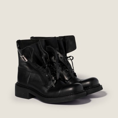 Miu Miu Leather Booties Black