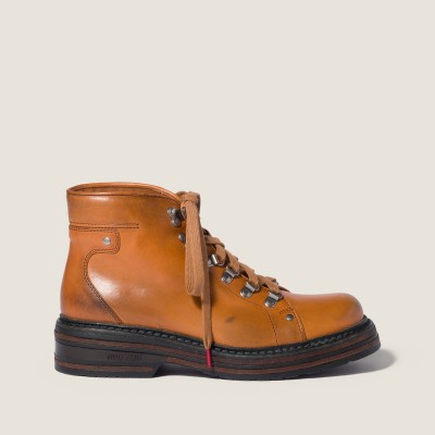Miu Miu Leather Booties Cognac Miu Miu Leather Booties Cognac