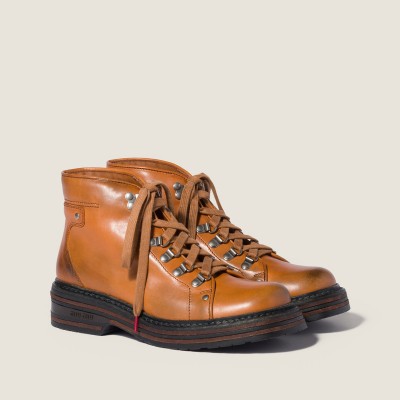 Miu Miu Leather Booties Cognac Miu Miu Leather Booties Cognac
