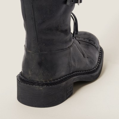 Miu Miu Leather Boots Black