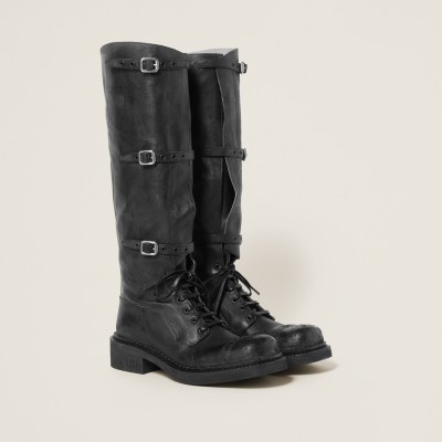 Miu Miu Leather Boots Black Miu Miu Leather Boots Black