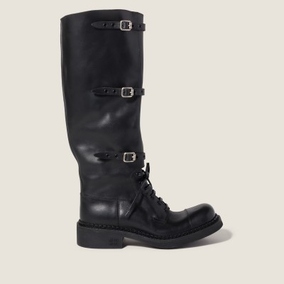 Miu Miu Leather Boots Black Miu Miu Leather Boots Black