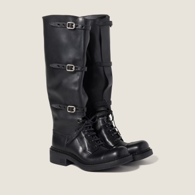Miu Miu Leather Boots Black