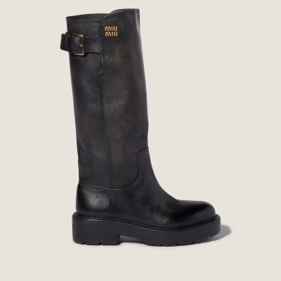 Miu Miu Leather Boots Black Miu Miu Leather Boots Black