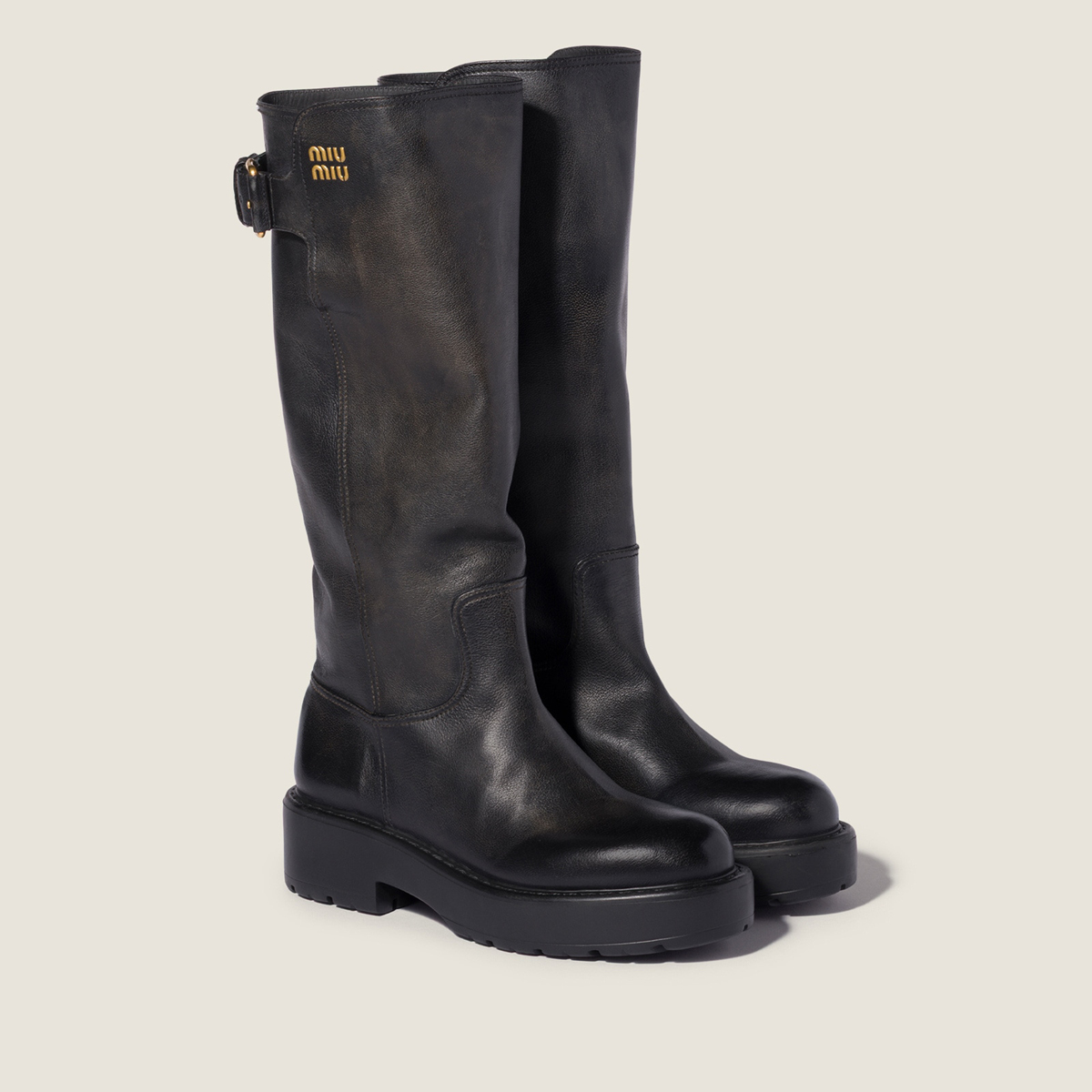 Miu Miu Leather Boots Black Miu Miu Leather Boots Black