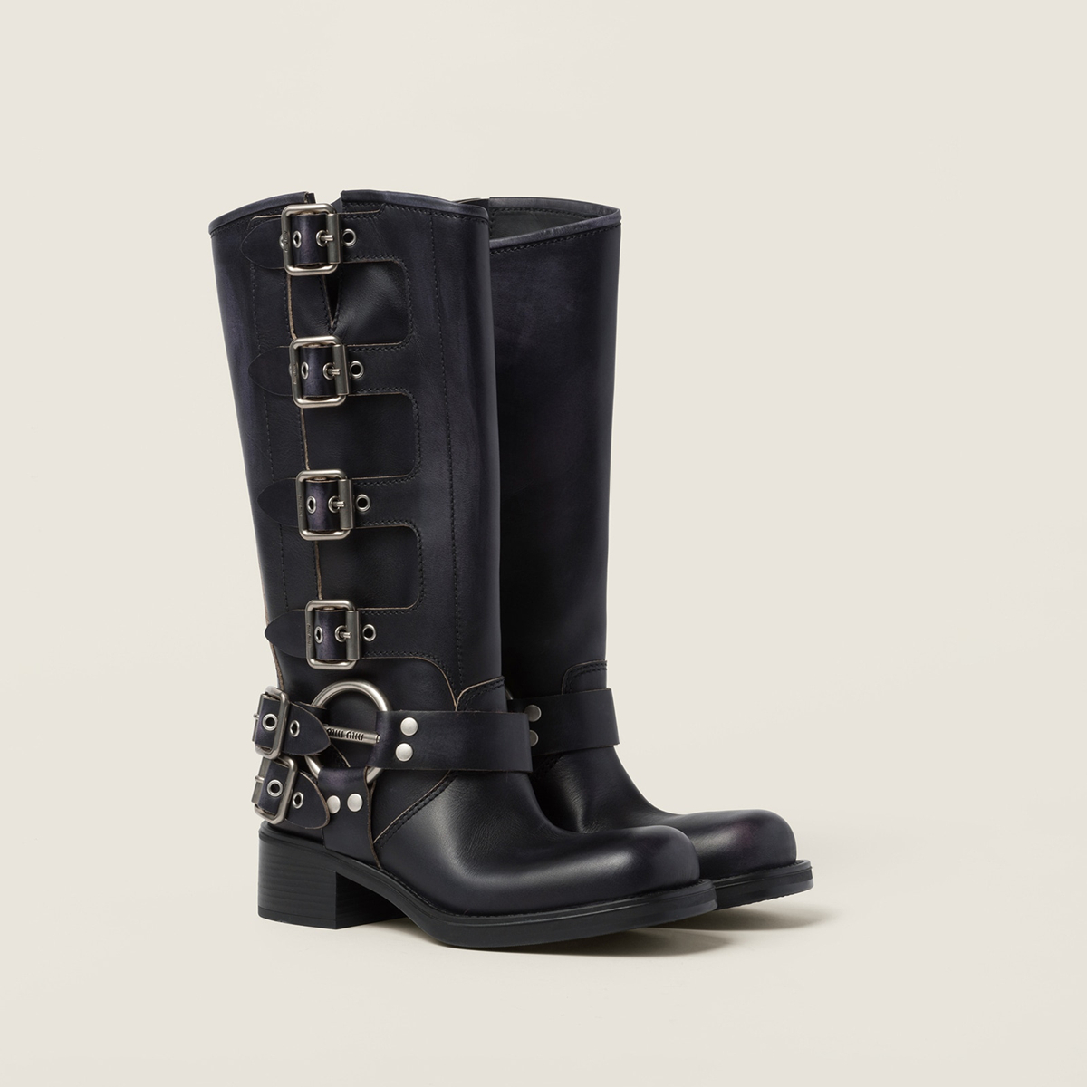 Miu Miu Leather Boots Black Miu Miu Leather Boots Black