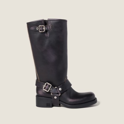Miu Miu Leather Boots Black Miu Miu Leather Boots Black