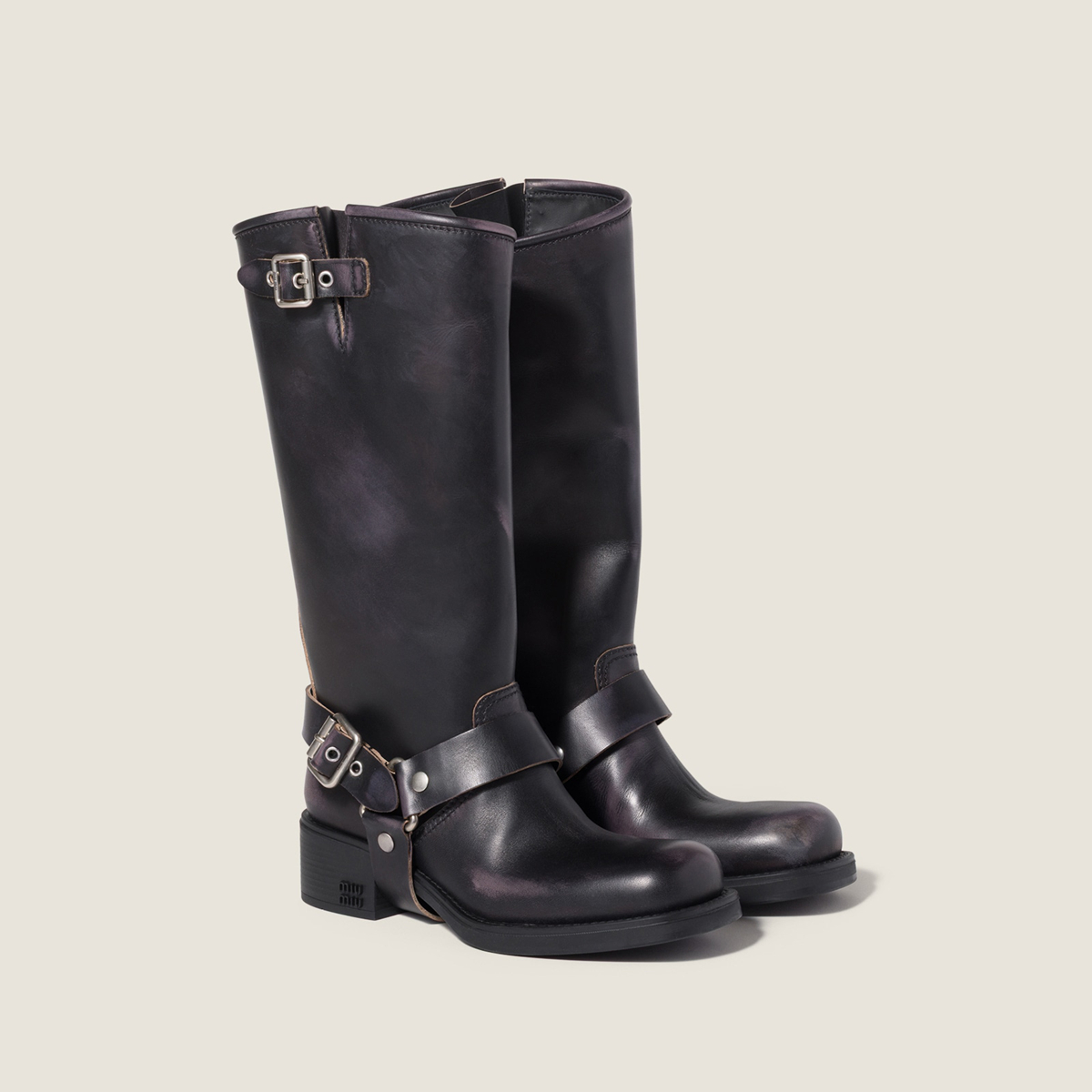 Miu Miu Leather Boots Black Miu Miu Leather Boots Black