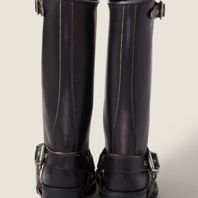 Miu Miu Leather Boots Black Miu Miu Leather Boots Black