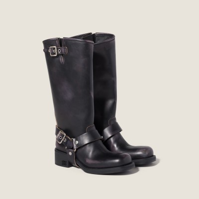 Miu Miu Leather Boots Black Miu Miu Leather Boots Black
