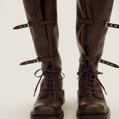 Miu Miu Leather Boots Cocoa Brown Miu Miu Leather Boots Cocoa Brown