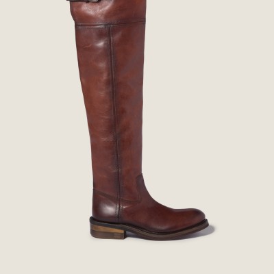 Miu Miu Leather Boots Coffee Miu Miu Leather Boots Coffee