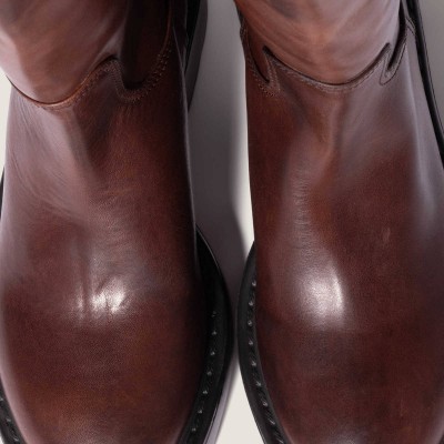 Miu Miu Leather Boots Coffee Miu Miu Leather Boots Coffee