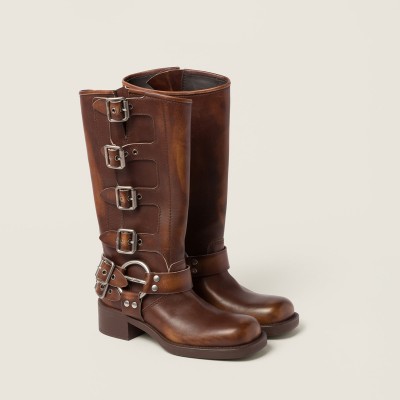 Miu Miu Leather Boots Sienna