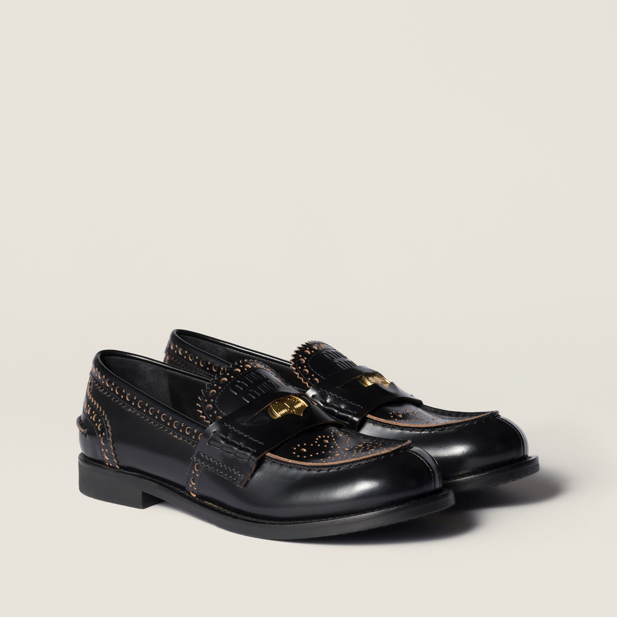 Miu Miu Leather Loafers Black Miu Miu Leather Loafers Black