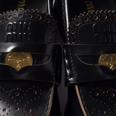 Miu Miu Leather Loafers Black Miu Miu Leather Loafers Black