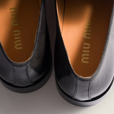 Miu Miu Leather Loafers Black Miu Miu Leather Loafers Black