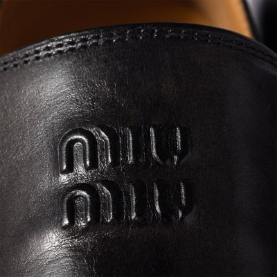 Miu Miu Leather Loafers Black Miu Miu Leather Loafers Black