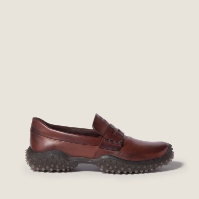 Miu Miu Leather Loafers Coffee Miu Miu Leather Loafers Coffee