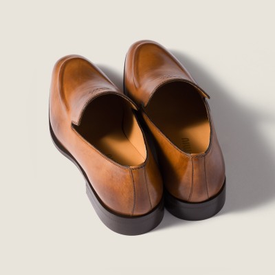 Miu Miu Leather Loafers Cognac Miu Miu Leather Loafers Cognac