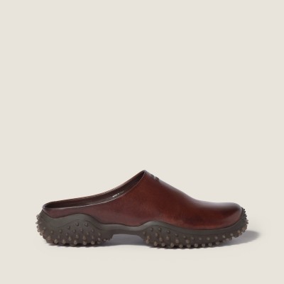 Miu Miu Leather Mules Coffee Miu Miu Leather Mules Coffee