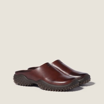 Miu Miu Leather Mules Coffee Miu Miu Leather Mules Coffee