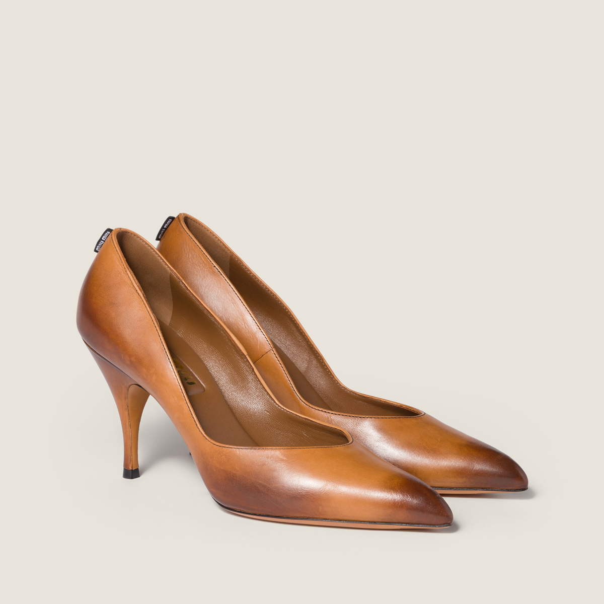 Miu Miu Leather Pumps Cognac Miu Miu Leather Pumps Cognac