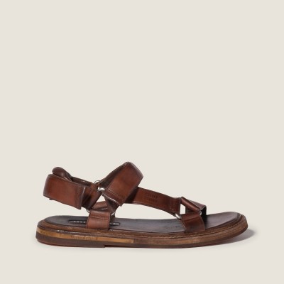 Miu Miu Leather Sandals Coffee