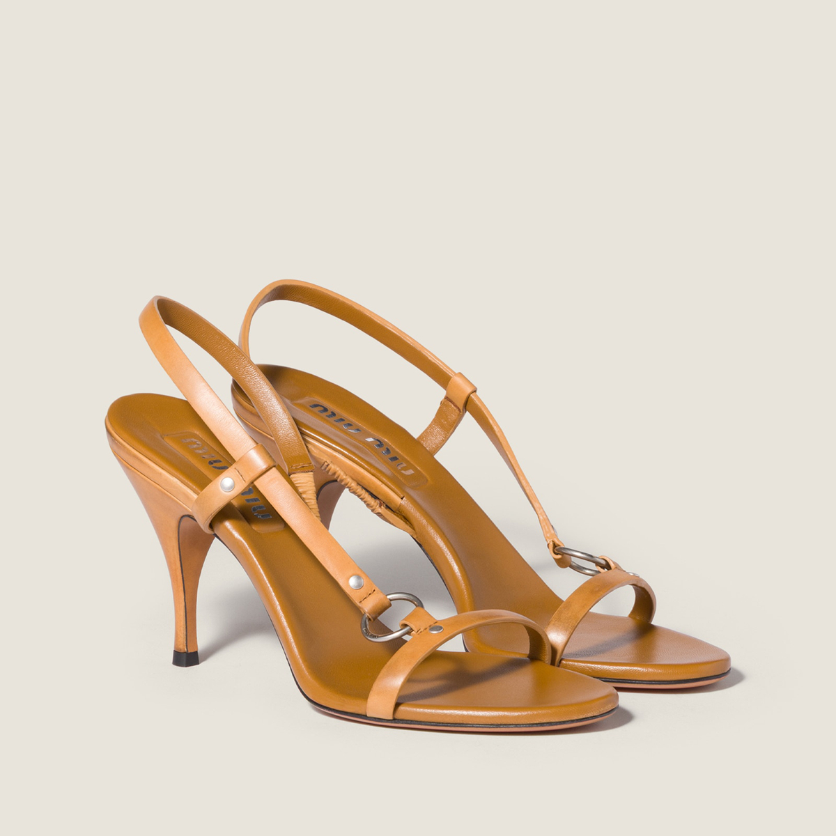 Miu Miu Leather Sandals Honey Miu Miu Leather Sandals Honey
