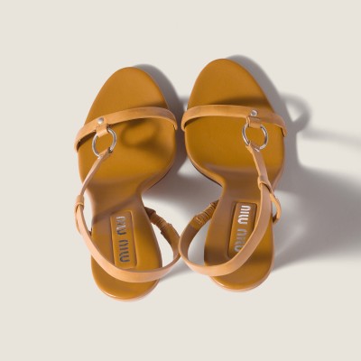 Miu Miu Leather Sandals Honey Miu Miu Leather Sandals Honey