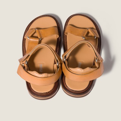 Miu Miu Leather Sandals Honey Miu Miu Leather Sandals Honey