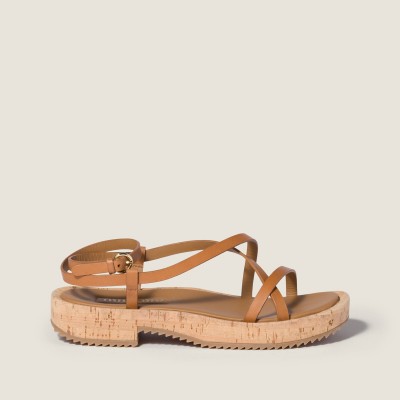 Miu Miu Leather Sandals Natural Miu Miu Leather Sandals Natural
