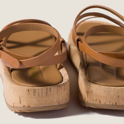 Miu Miu Leather Sandals Natural Miu Miu Leather Sandals Natural