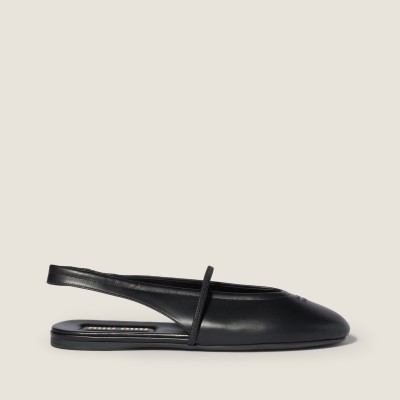 Miu Miu Leather Slingback Ballerinas Black Miu Miu Leather Slingback Ballerinas Black