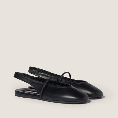 Miu Miu Leather Slingback Ballerinas Black Miu Miu Leather Slingback Ballerinas Black