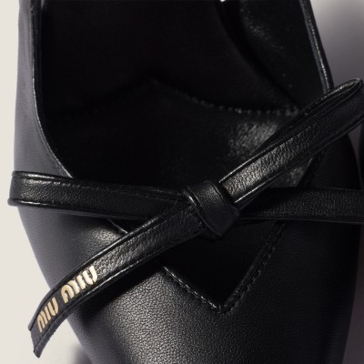 Miu Miu Leather Slingback Pumps With Bow Black Miu Miu Leather Slingback Pumps With Bow Black