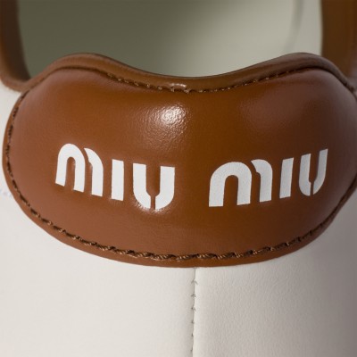Miu Miu Leather Sneakers White Cognac Miu Miu Leather Sneakers White Cognac