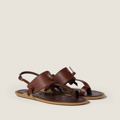 Miu Miu Leather Thong Sandals Coffee Miu Miu Leather Thong Sandals Coffee