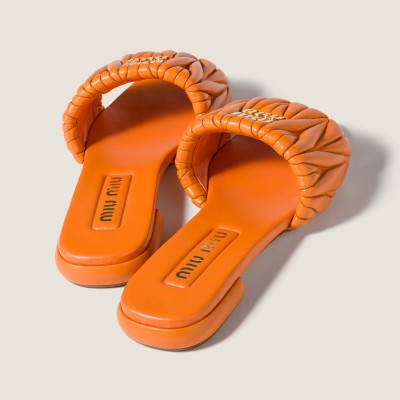 Miu Miu Matelasse Nappa Leather Slides Gerbera Daisy Miu Miu Matelasse Nappa Leather Slides Gerbera Daisy