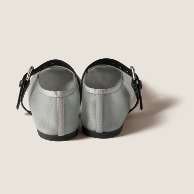 Miu Miu Mesh Fabric Ballerinas Aluminum Miu Miu Mesh Fabric Ballerinas Aluminum