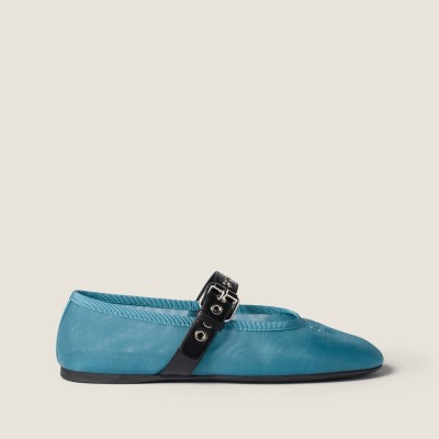 Miu Miu Mesh Fabric Ballerinas Anise Miu Miu Mesh Fabric Ballerinas Anise