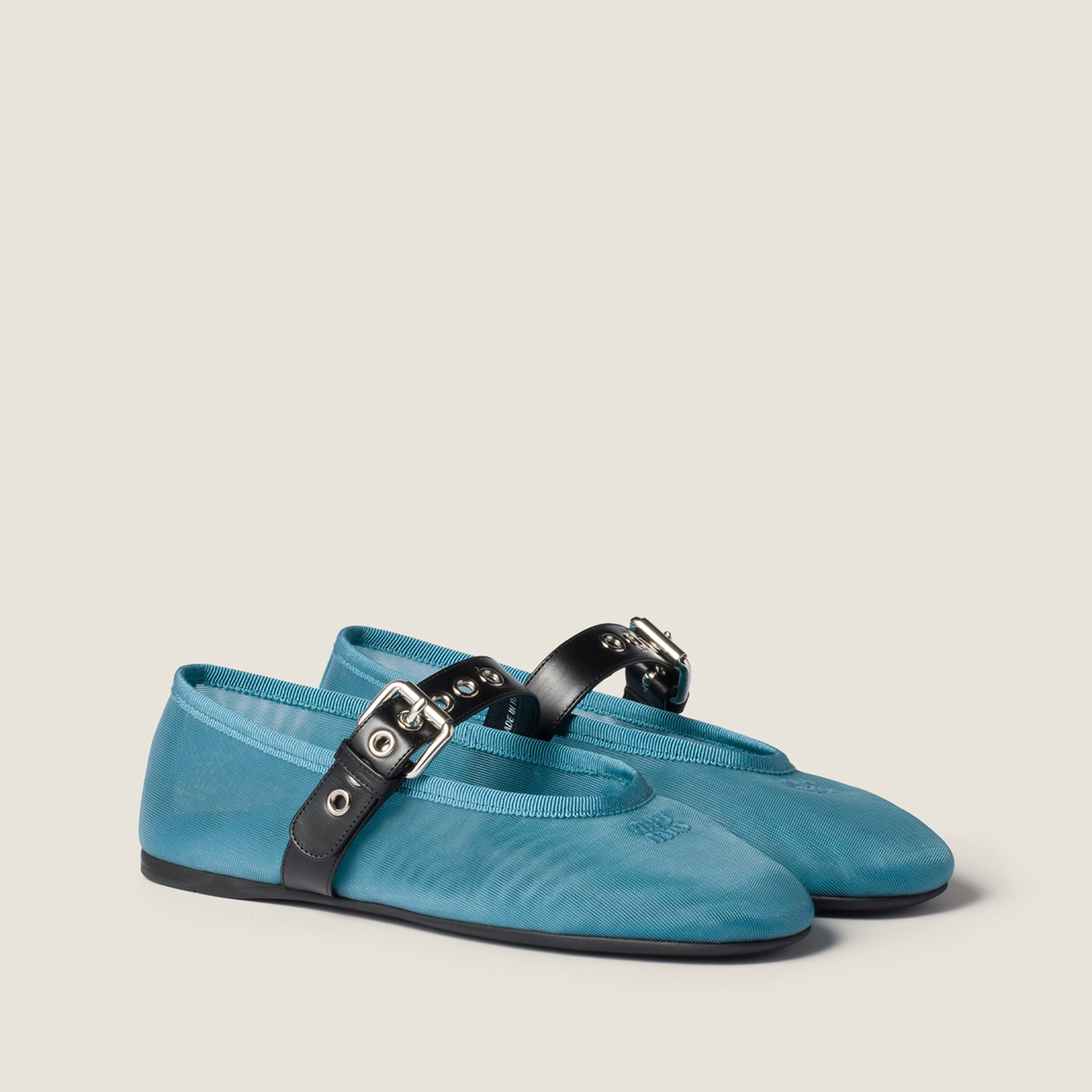 Miu Miu Mesh Fabric Ballerinas Anise Miu Miu Mesh Fabric Ballerinas Anise