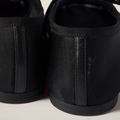Miu Miu Mesh Fabric Ballerinas Black