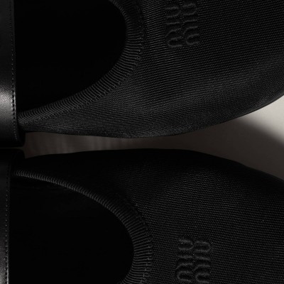 Miu Miu Mesh Fabric Ballerinas Black