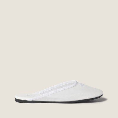 Miu Miu Mesh Fabric Slippers White Miu Miu Mesh Fabric Slippers White