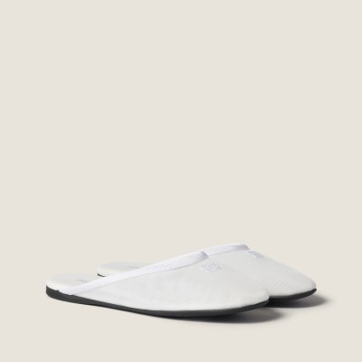 Miu Miu Mesh Fabric Slippers White Miu Miu Mesh Fabric Slippers White